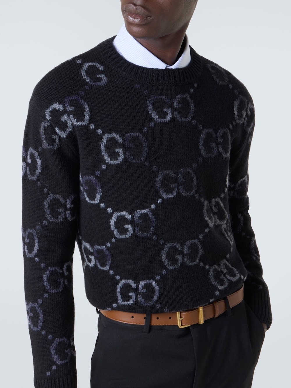GUCCI Black/Navy/Gray GG Sweater